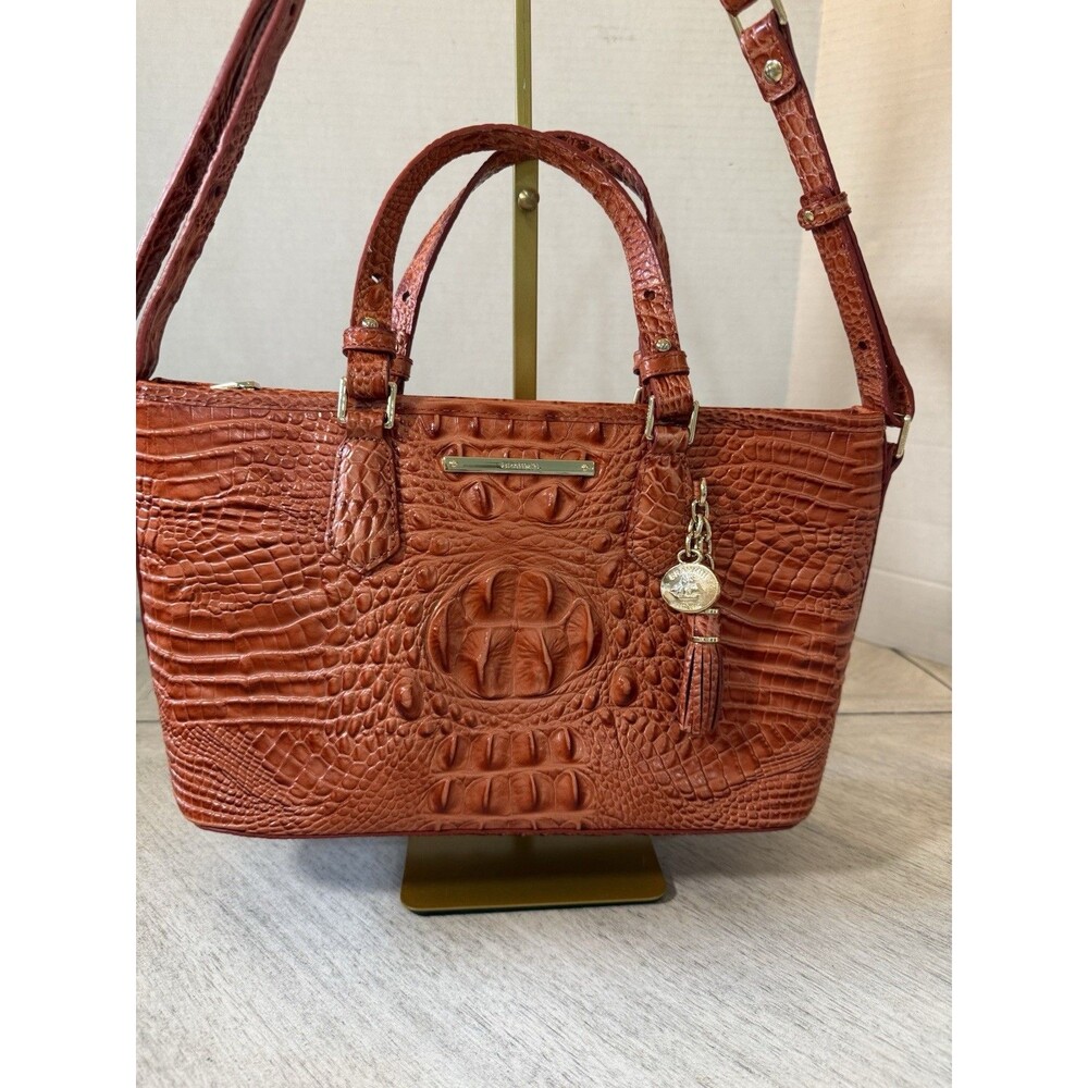Brahmin Medium Asher Tote Leather Shoulder Bag‎ Pecan Melbourne Croc-Embossed - Picture 2 of 16